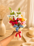 Handmade Crochet Colorful Lily Bouquet