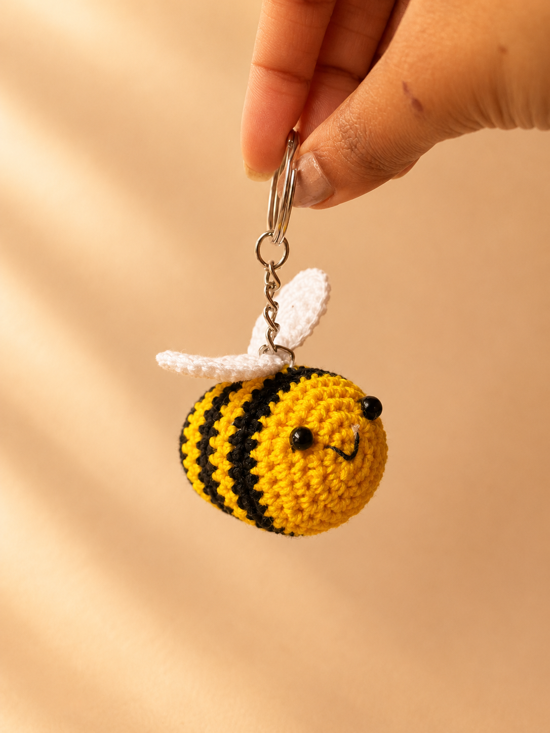 Handmade Crochet Bee Keychain
