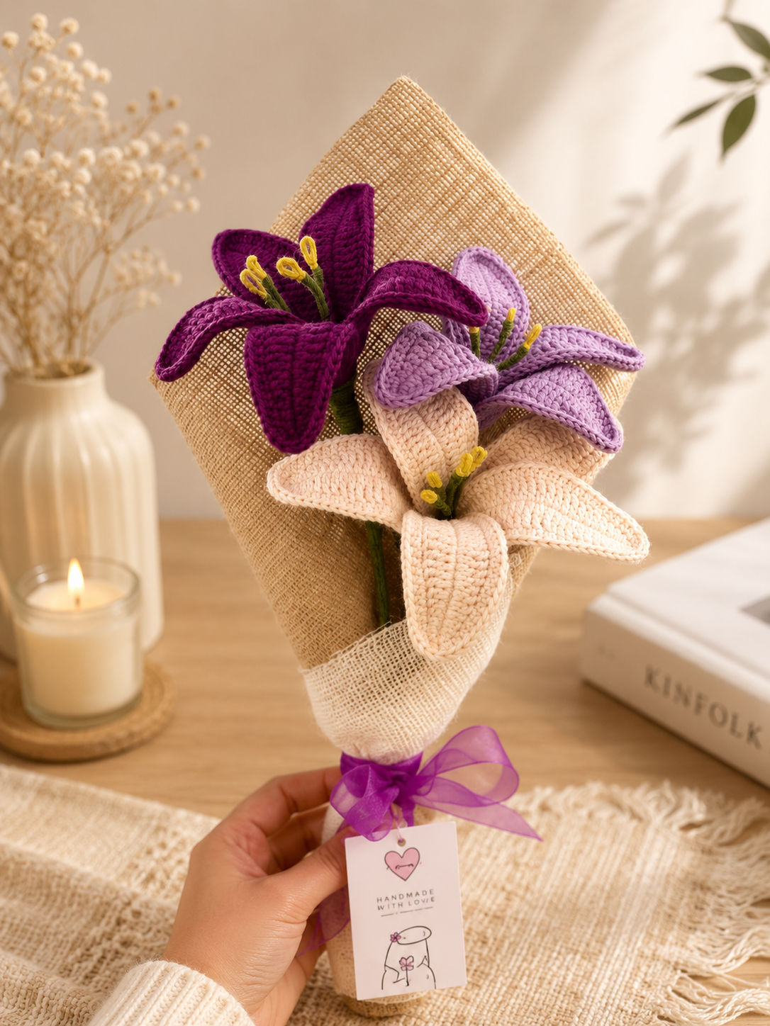 Lavender Lily Crochet Bouquet