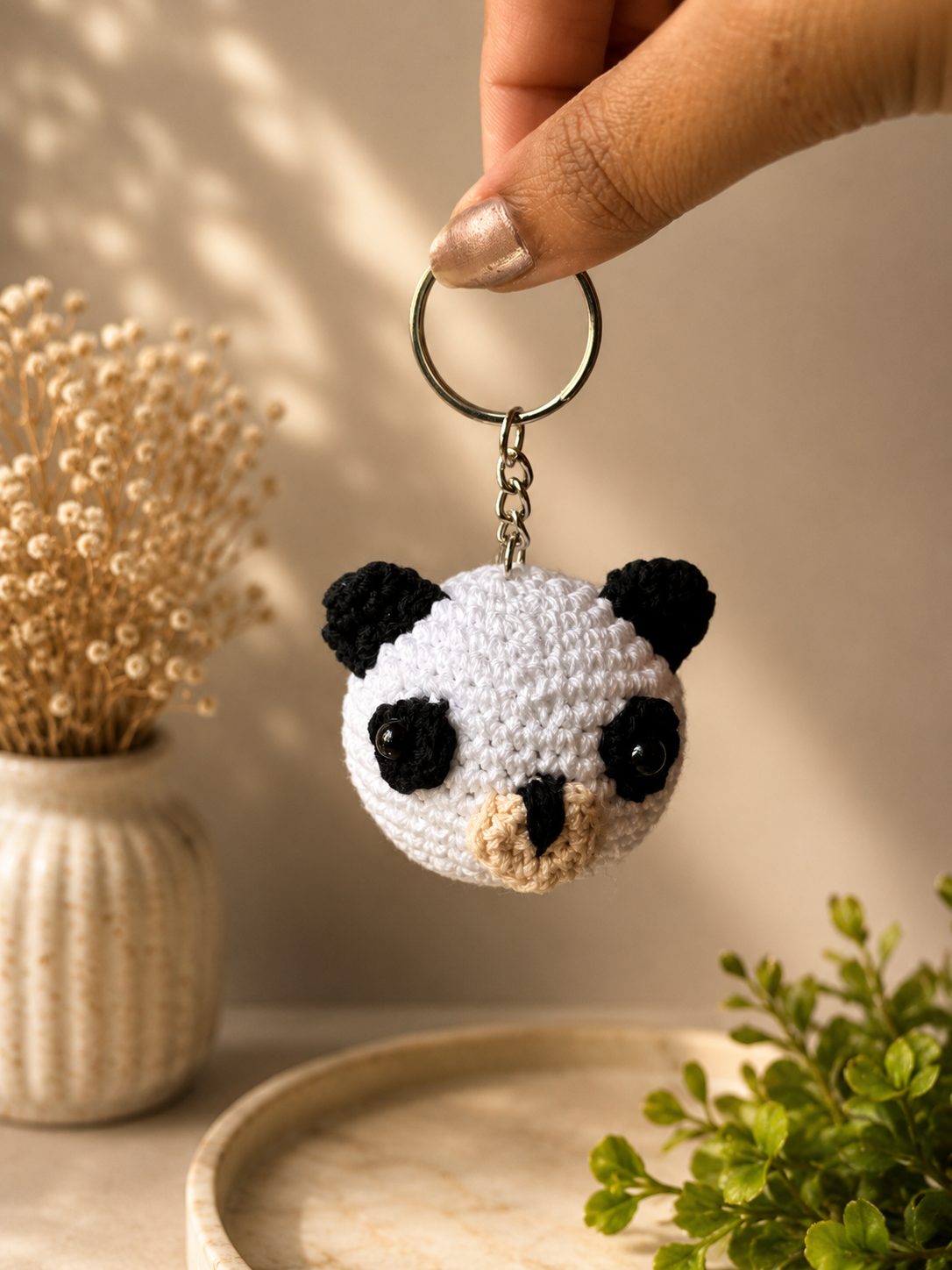 Handmade Crochet Panda Keychain