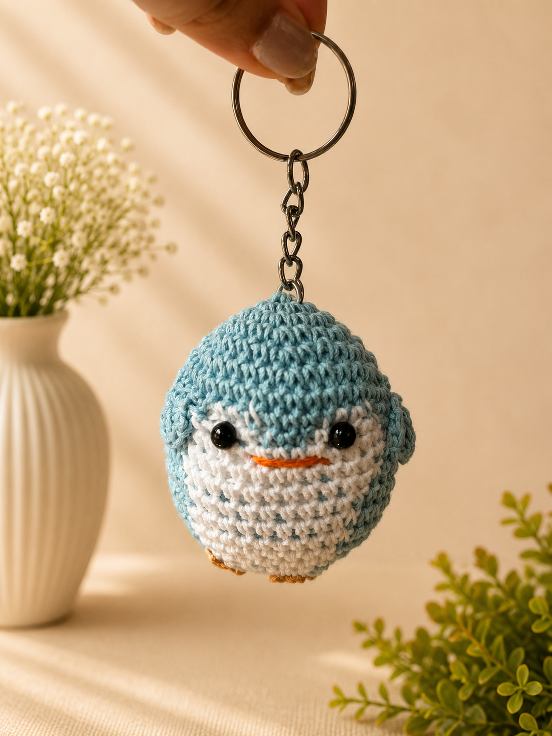 Handmade Crochet Penguin Keychain