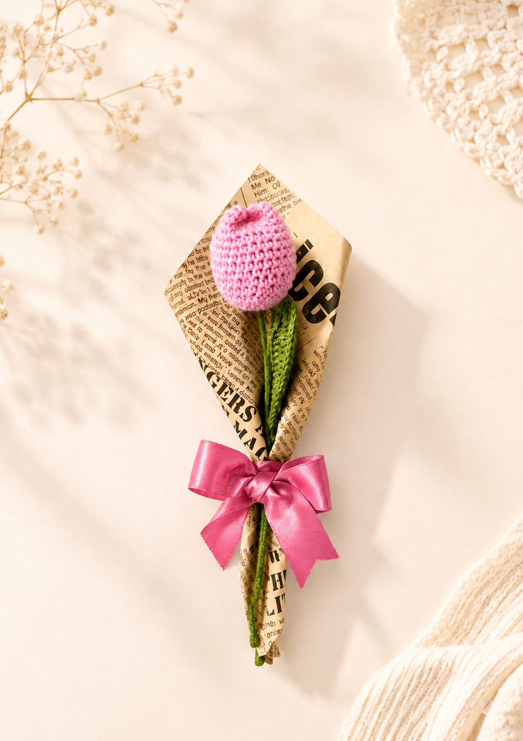 Handmade Crochet Tulip Flower