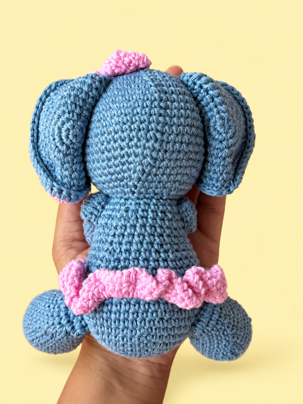 Ellie the Elephant back view with pink skirt