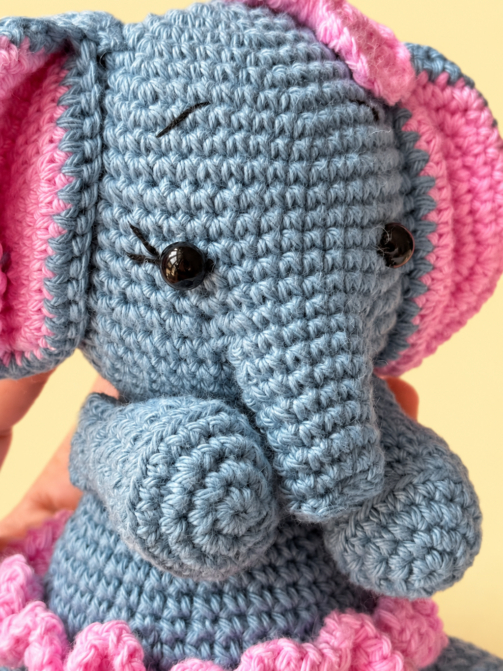 Ellie the Elephant face and pink ears detail