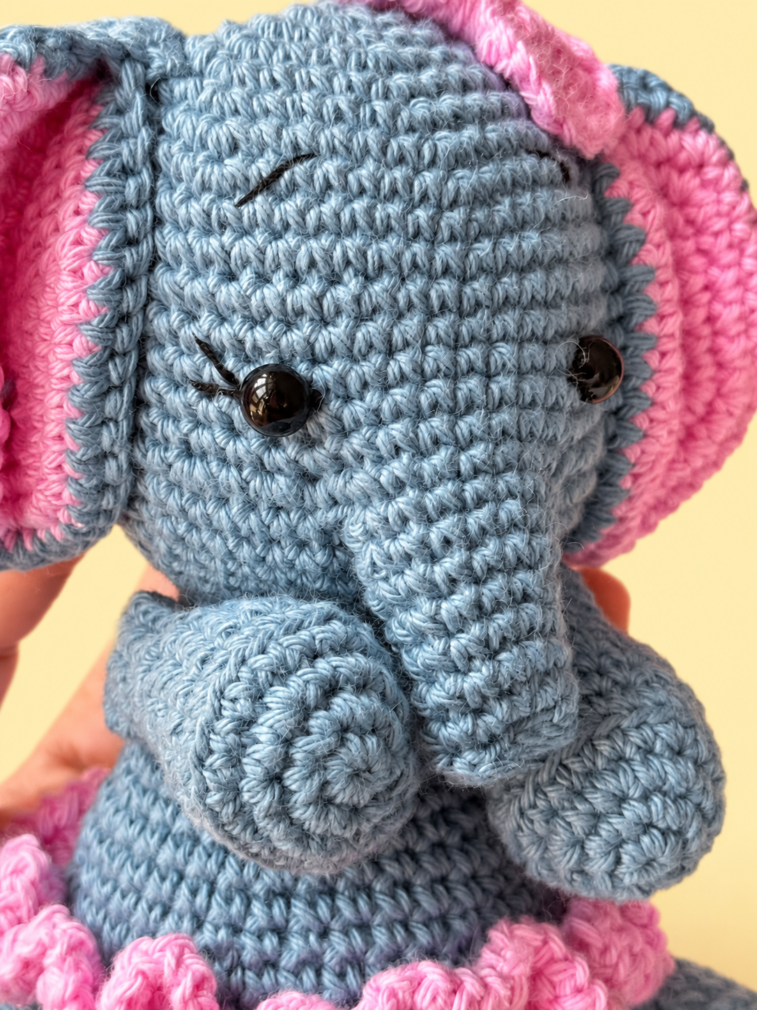 Ellie the Elephant face and pink ears detail