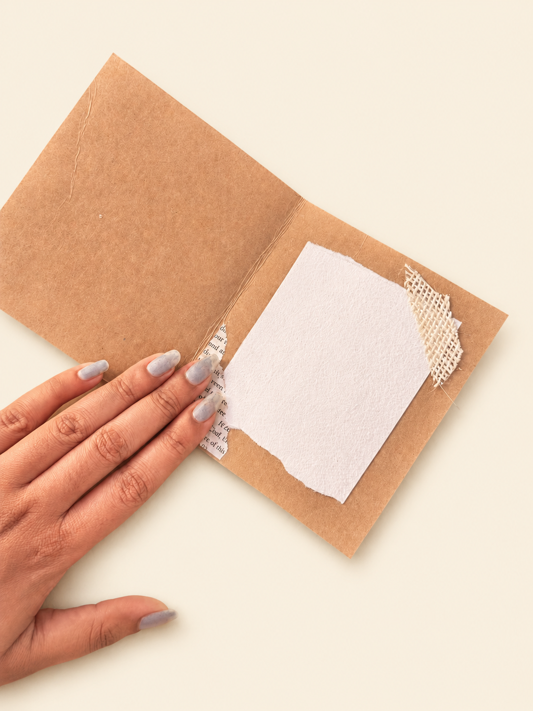 Blank inside of handmade Raksha Bandhan card for a personal message