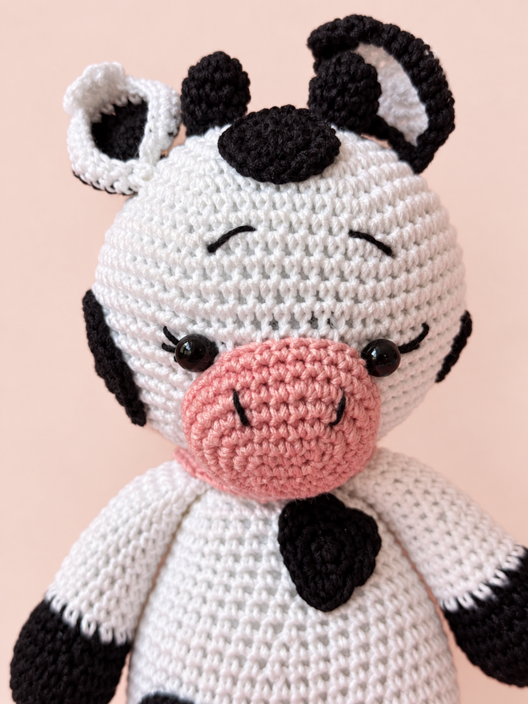 Molly the Cow face and stitch detail