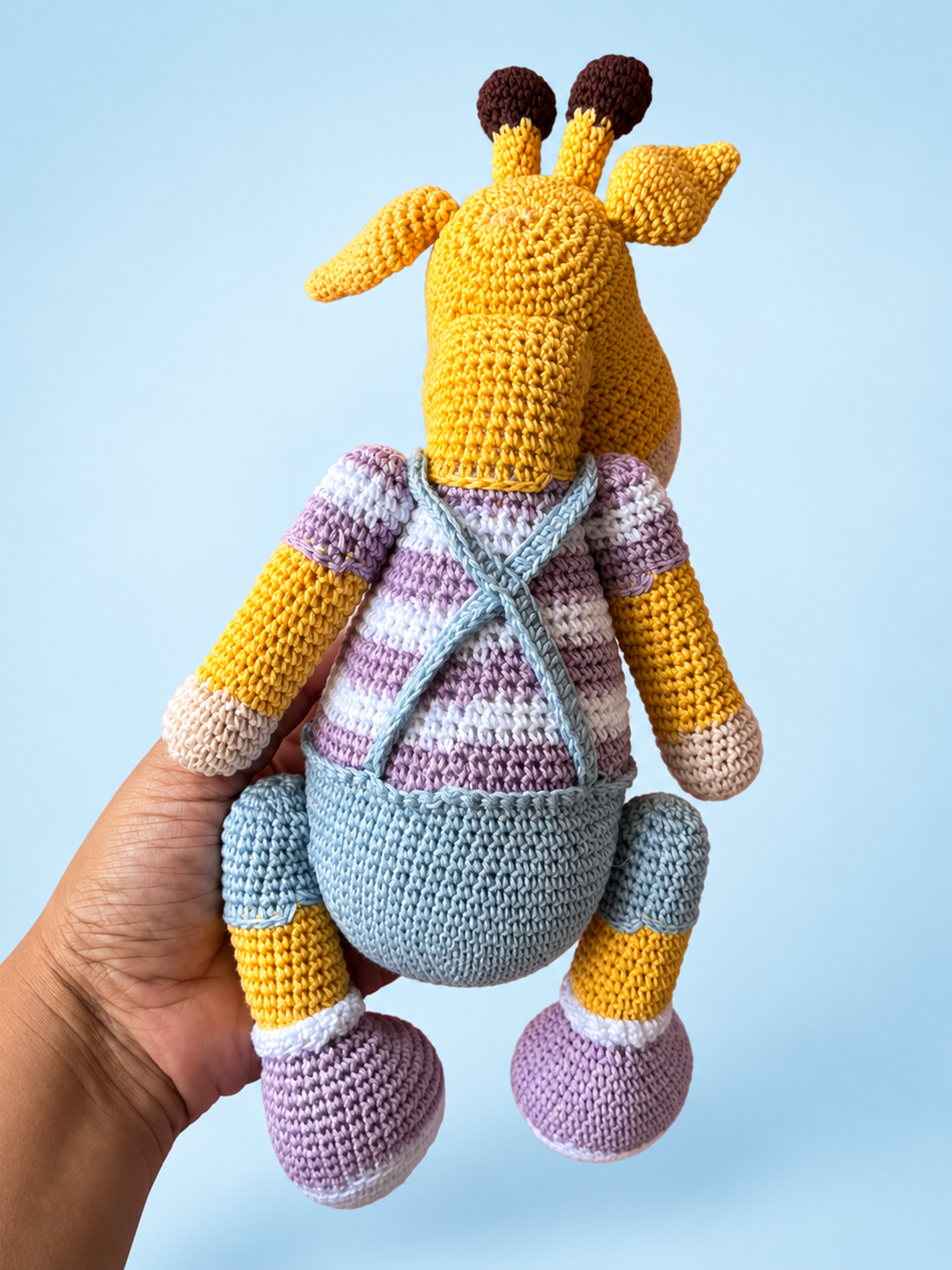 Oliver the Giraffe purple colorway back view